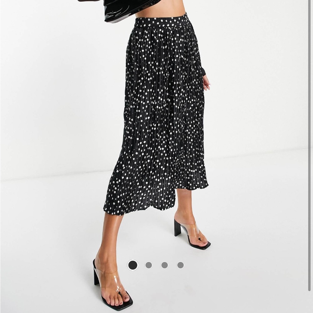 Pleated Polka Dot Skirt